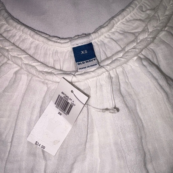 Old Navy NWT Size XS White 100% Cotton Coquette Braided Strap Crop Top - Picture 5 of 8